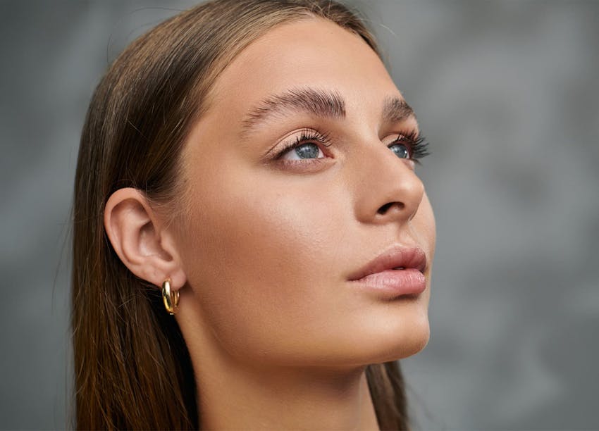 Woman looking upward