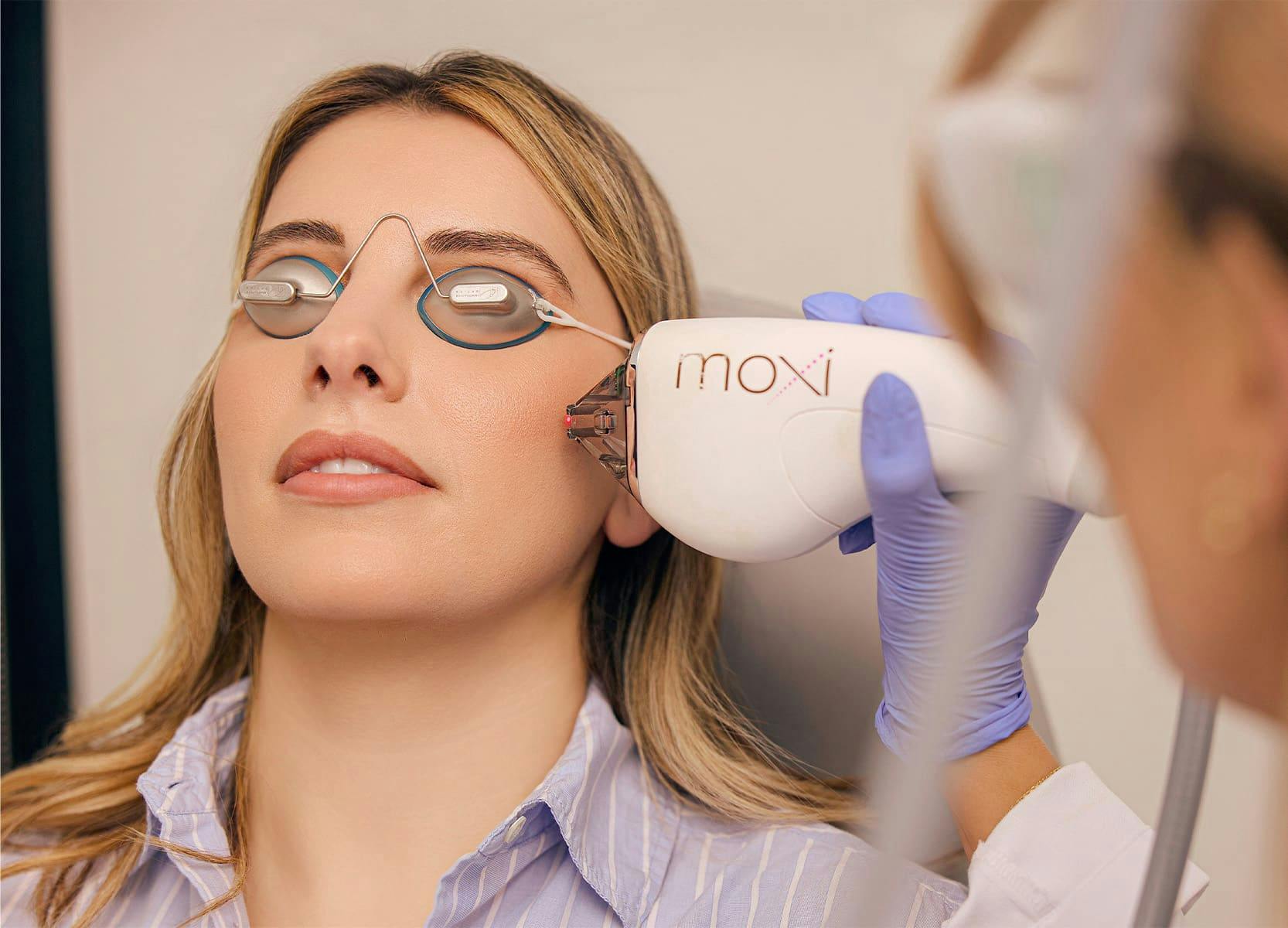 Woman during treatment