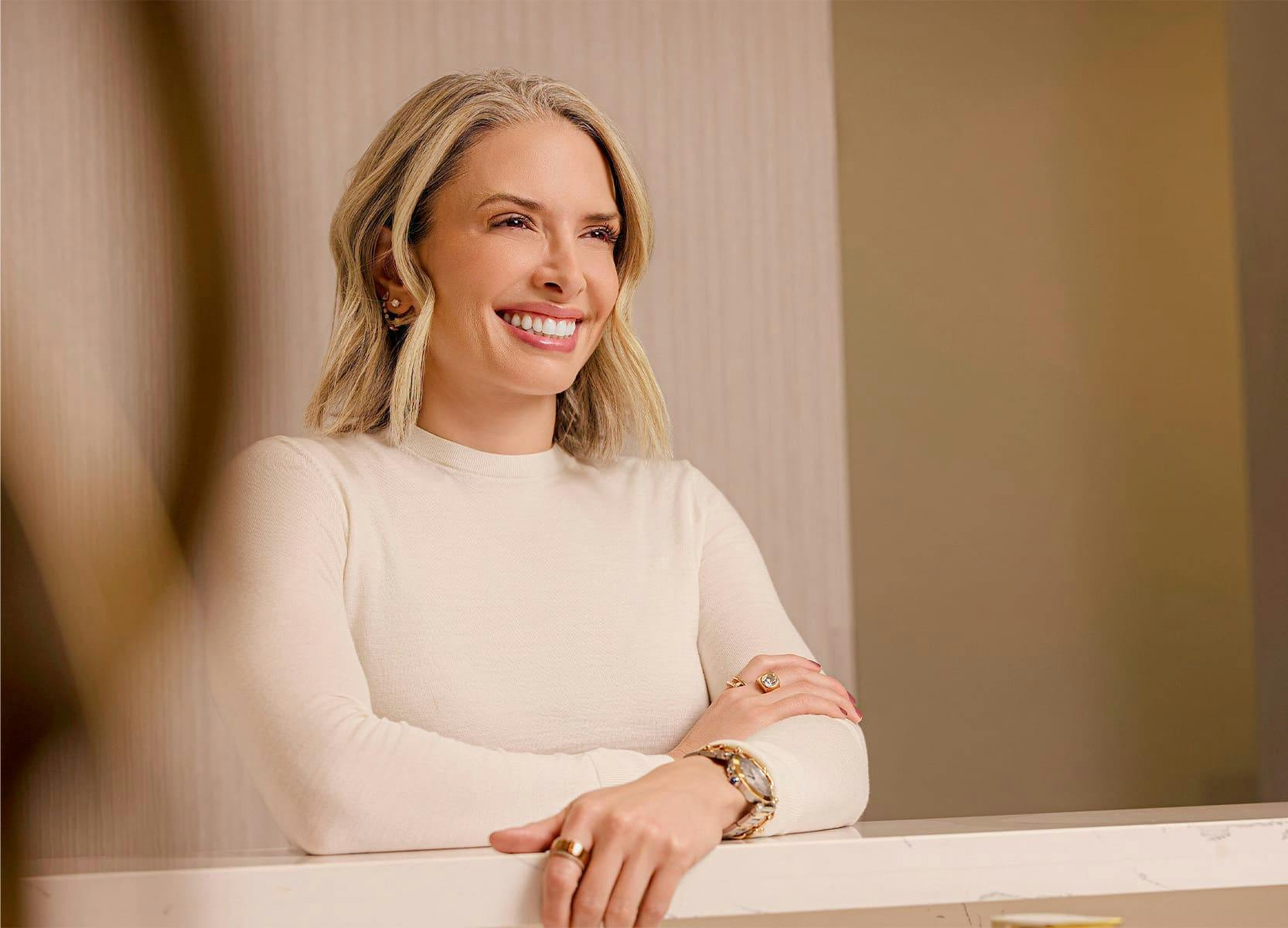 Woman smiling