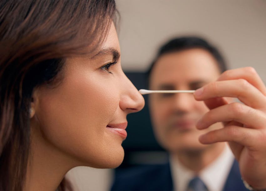 Woman smiling during consultation