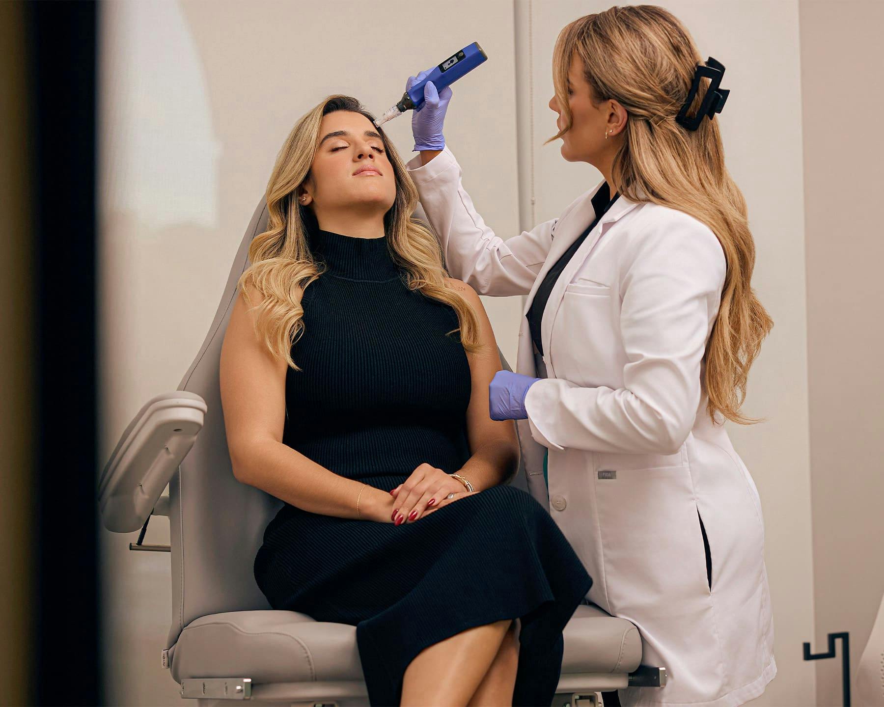 Woman during treatment