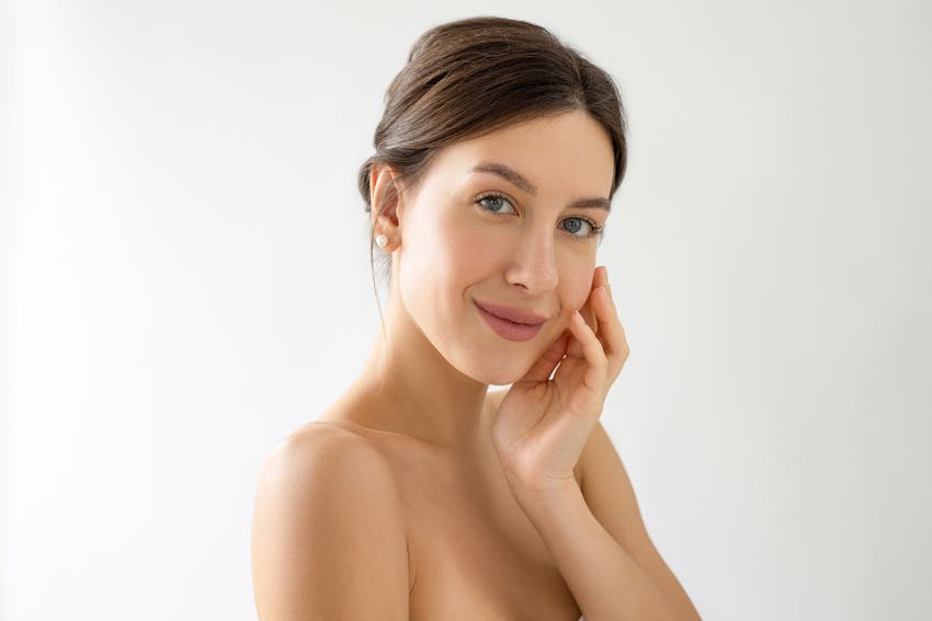 woman smirking