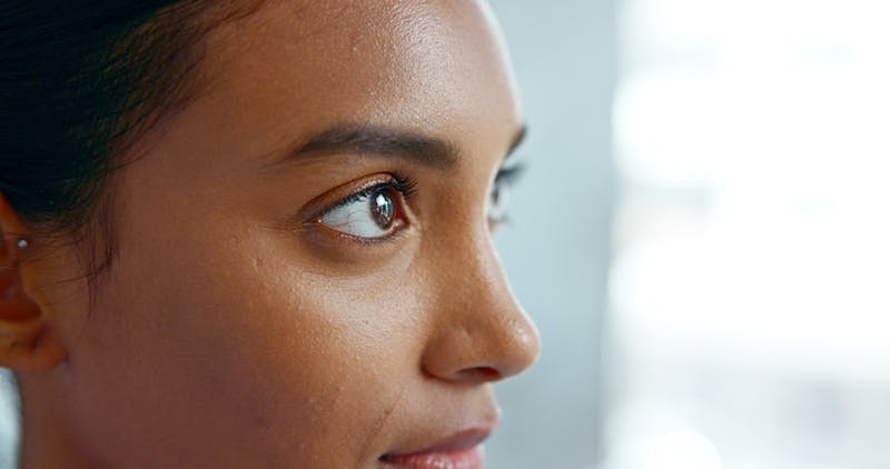 Woman's side profile