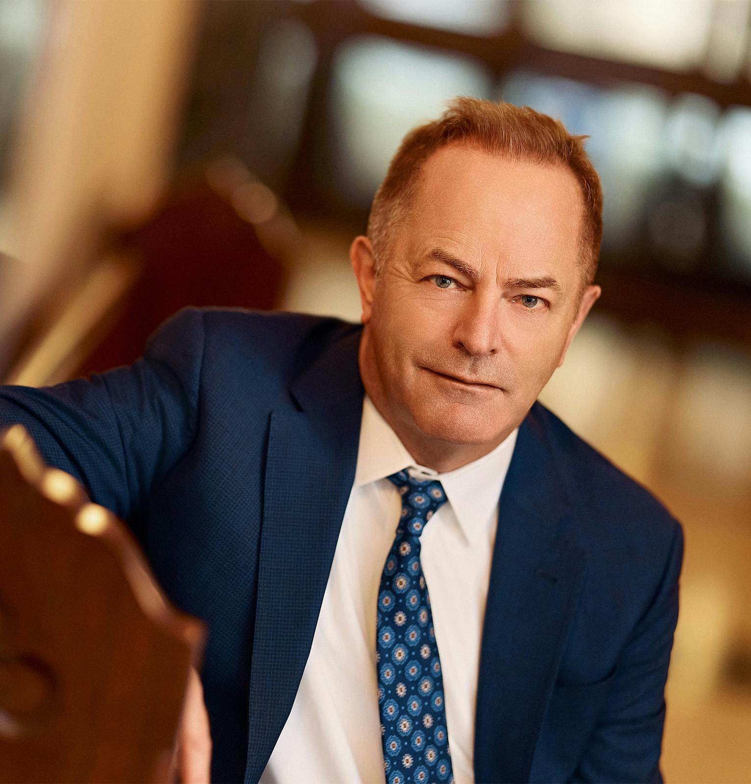 attorney sitting on a bench