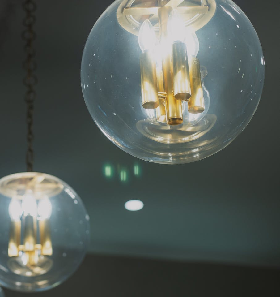 two pendant lights