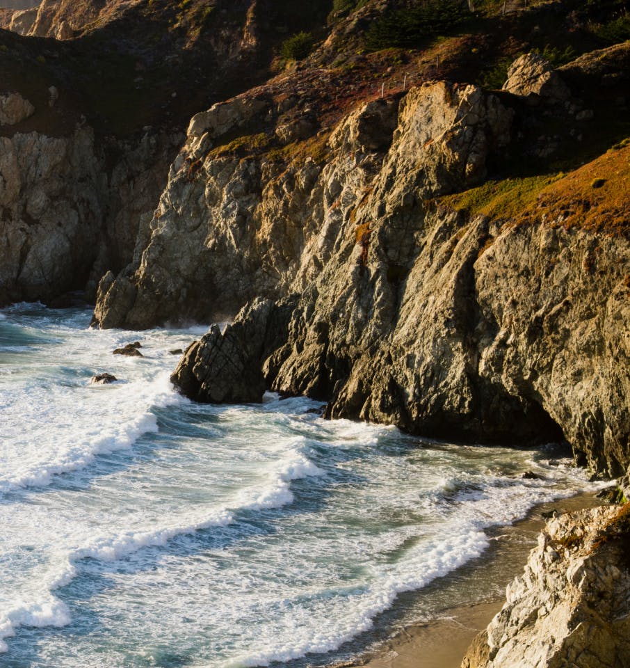 cliffs by a beach
