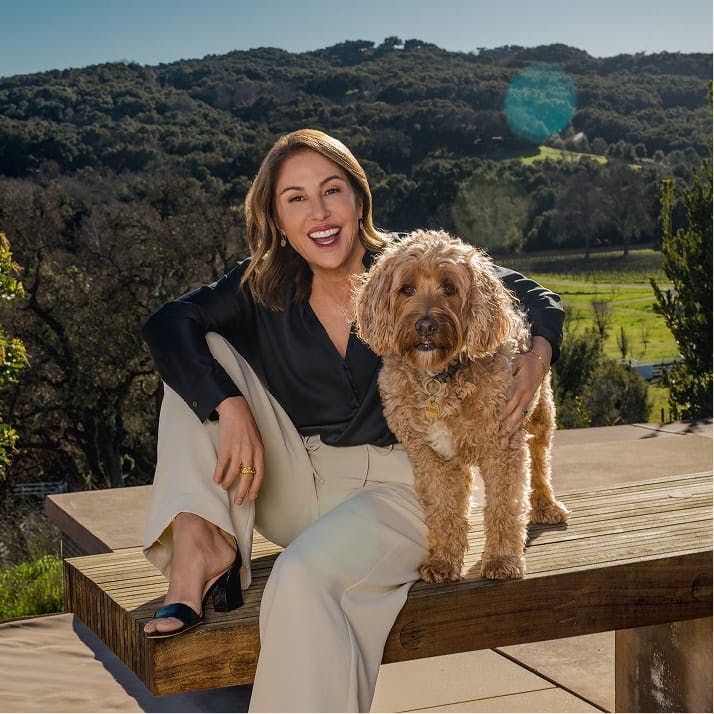 woman and dog