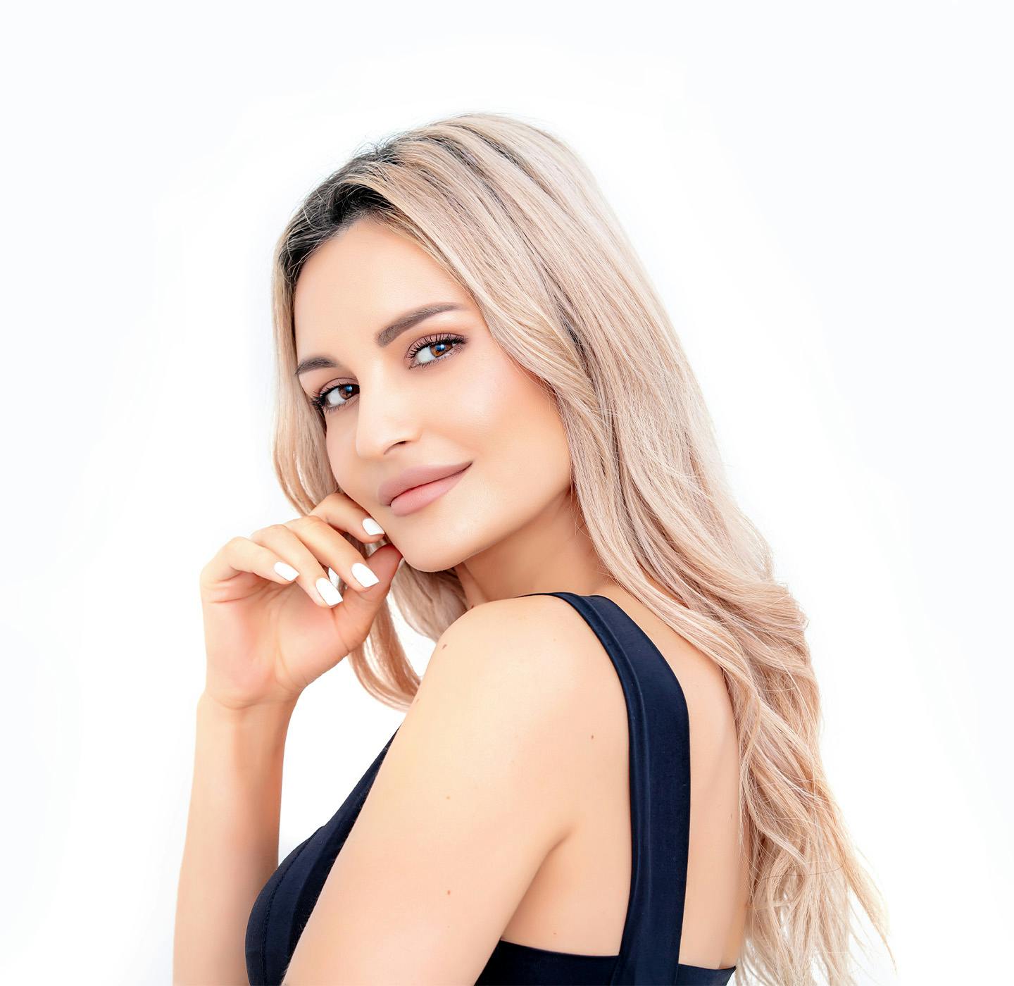 woman looking over her shoulder
