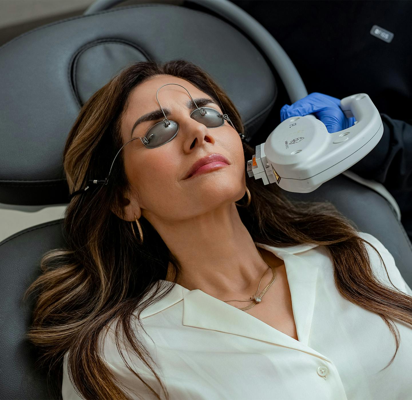 woman getting IPL laser treatment
