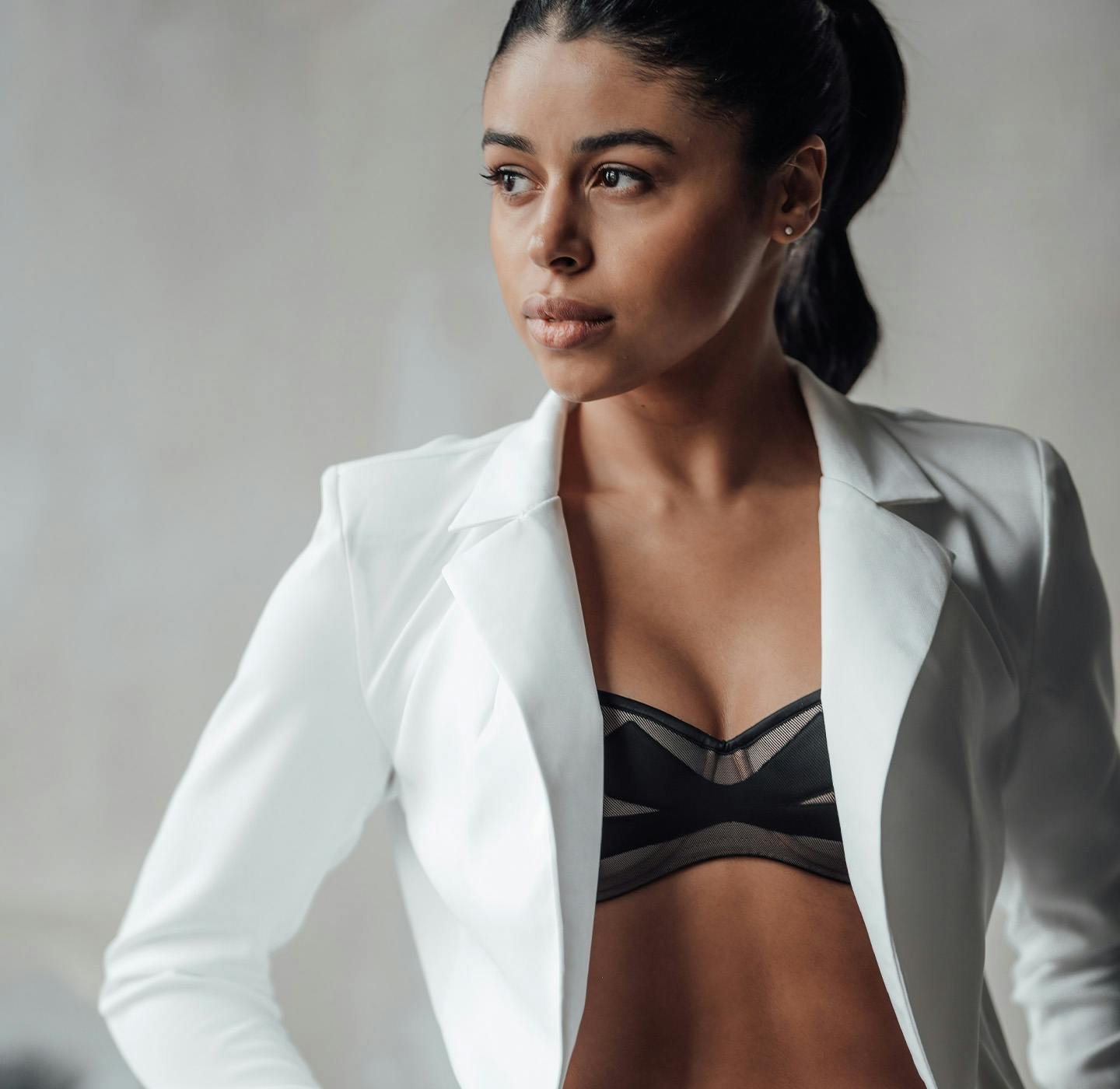 Women in white jacket