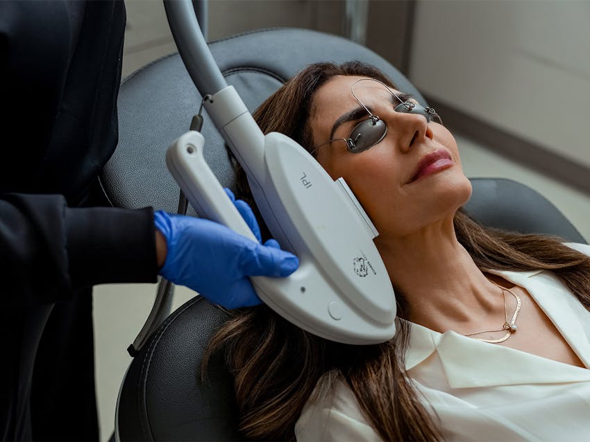 woman getting IPL laser treatment