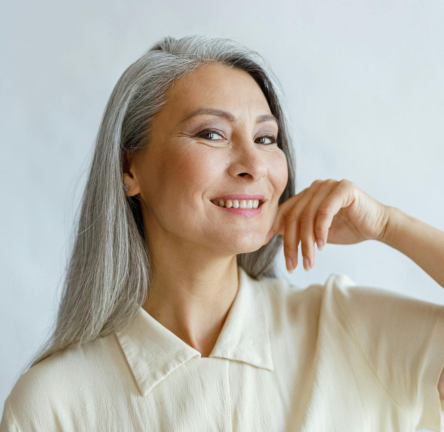 woman smiling with head to the side