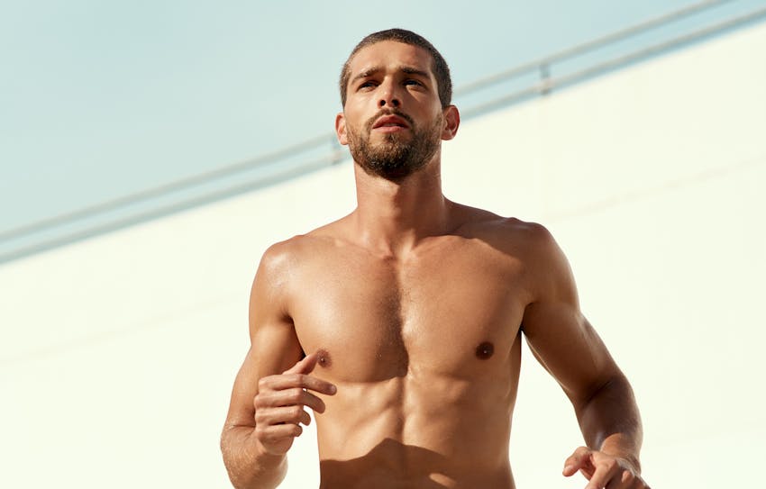 man running shirtless