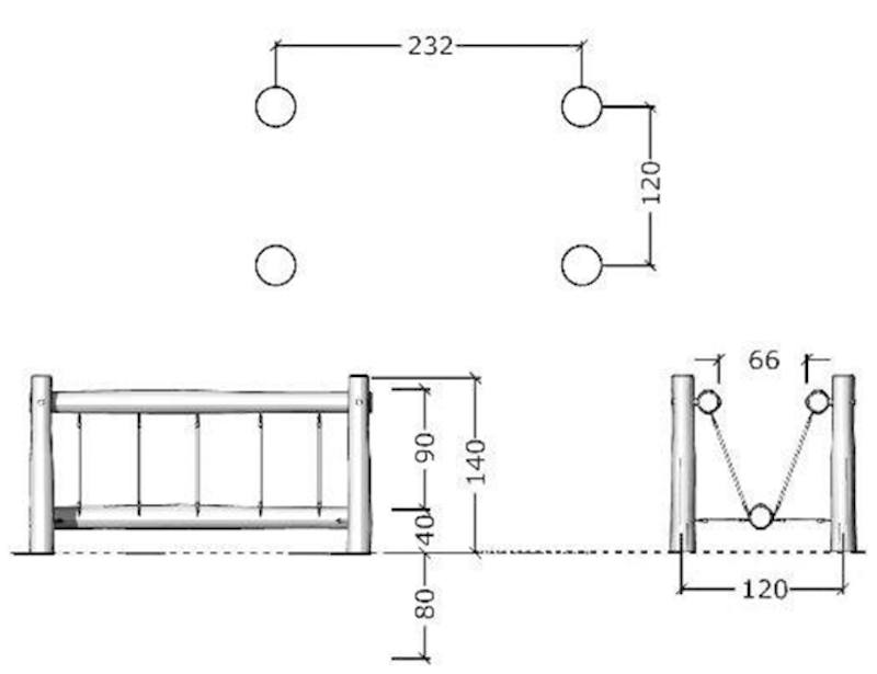 Hängbro med stolpe (LEK3553) - bild 3