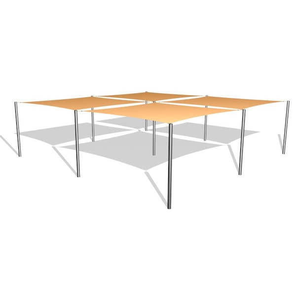 4 Solsegel / 9 stålben 3,6x3,6