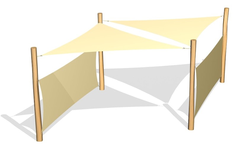 2 Solsegel / 4 ben / 2 Vindskydd