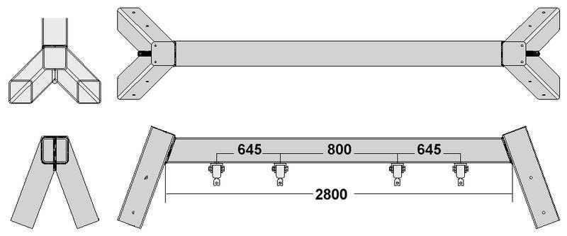 Överliggare gungstativ för 2st gungor - bild 2