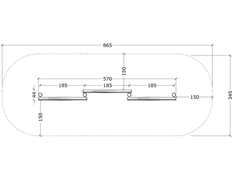 Balansbom (rak) x3 - bild 2