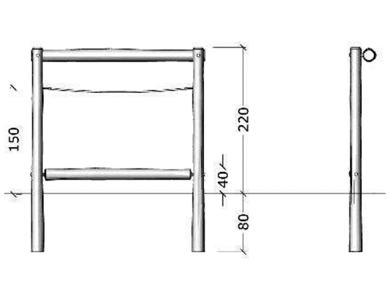 Balansbom med rullbom + rep - bild 3