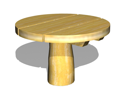 Sandlekbord Robinia Ø60cm