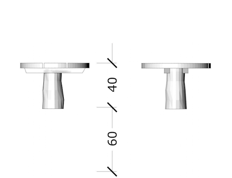 Sandlekbord Robinia Ø60cm - bild 3