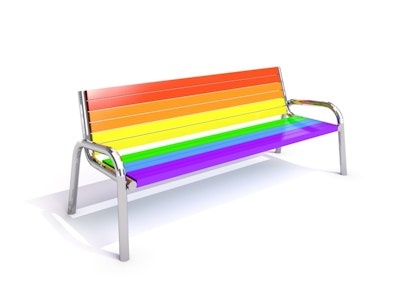 Rostfri bänk 13 (Pride)