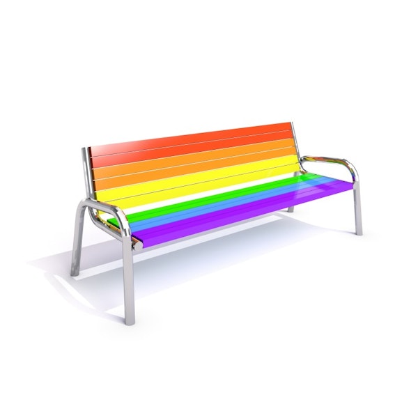 Rostfri bänk 13 (Pride)