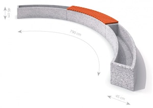 Concrete planter set with bench 05