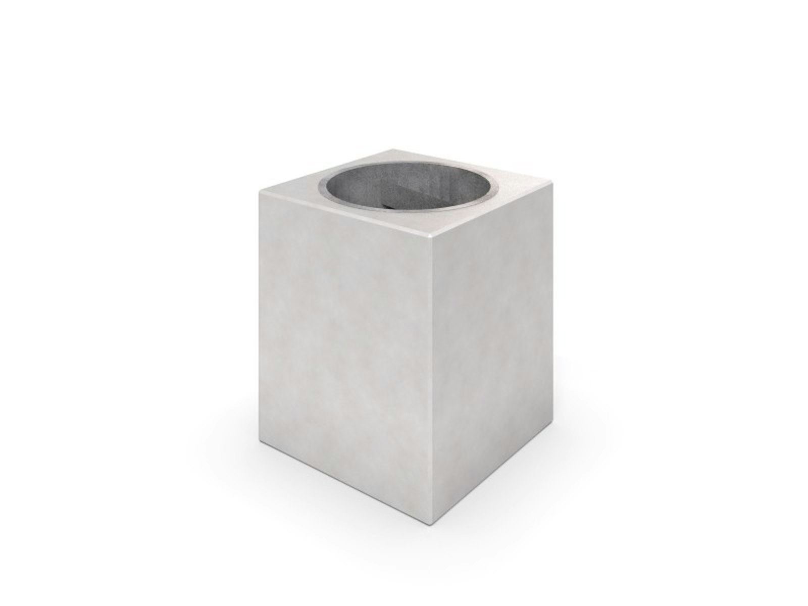 DECO white concrete trash bin 02