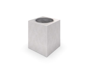 DECO white concrete trash bin 02