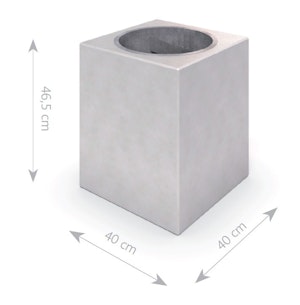 DECO white concrete trash bin 02