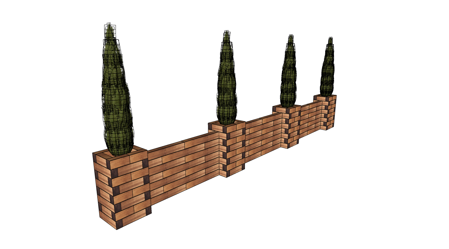 Staket med blomlådor