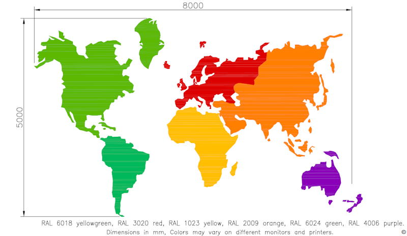 Världskarta 8x5 meter - bild 2