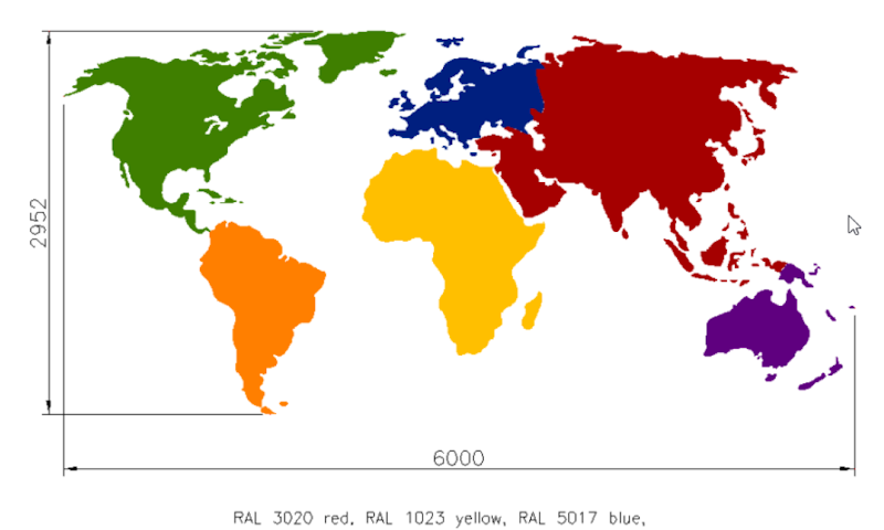 Världskarta 6x3 meter - bild 2