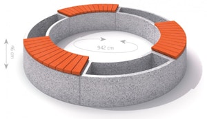 Concrete planter set with bench 03