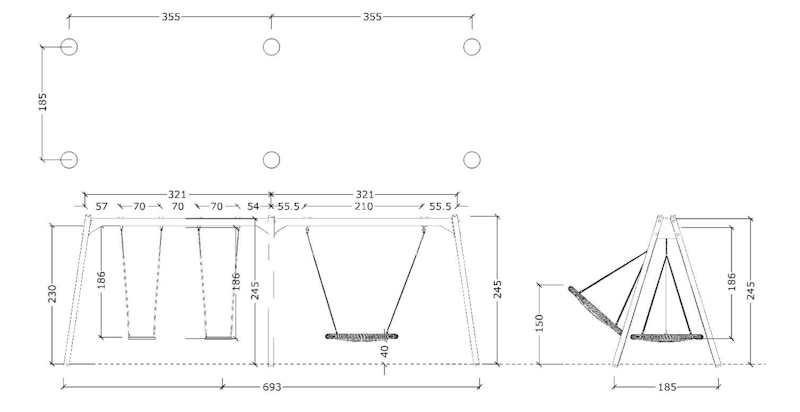 Ferrum med 1st Ø120 fågelbogunga och 2st gungsitsar - bild 5