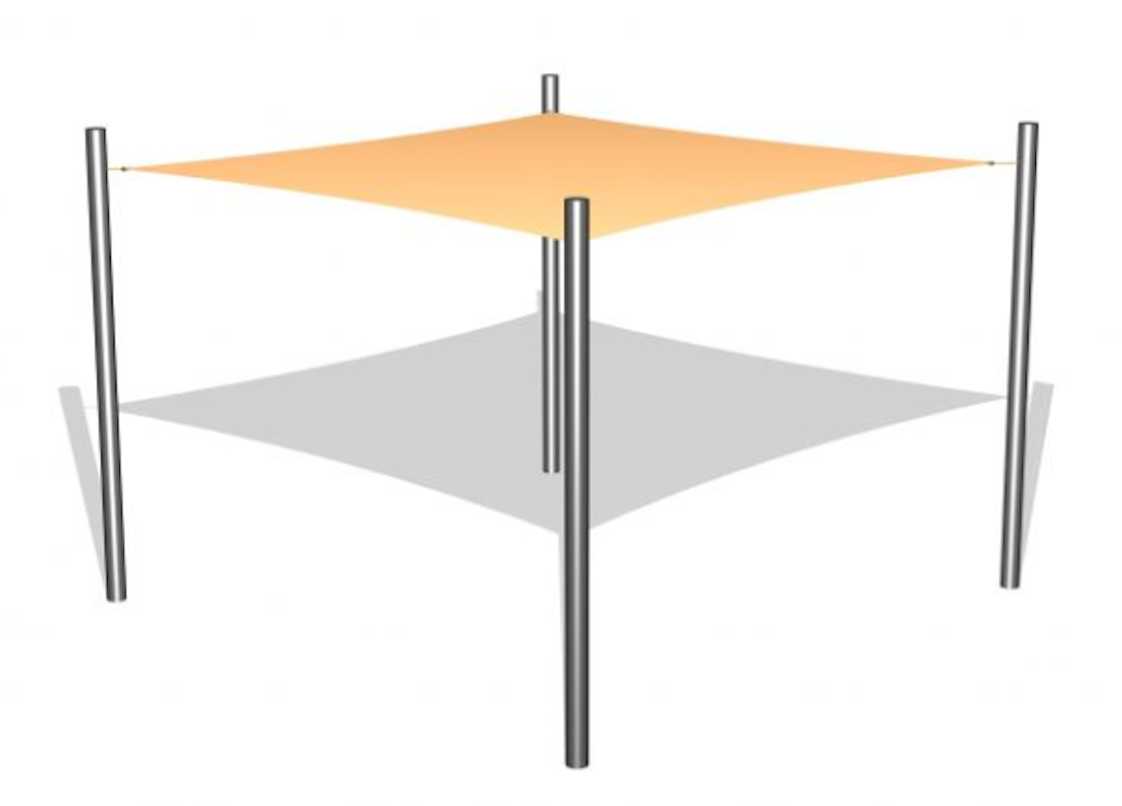 1 Solsegel / 4 stålben 3x3