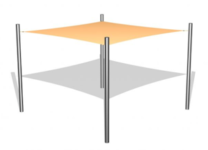 1 Solsegel / 4 stålben 3x3 - bild 1