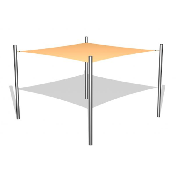 1 Solsegel / 4 stålben 3x3