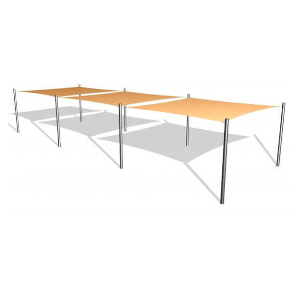 3 Solsegel / 8 stålben 3,6x3,6