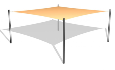 1 Solsegel / 4 stålben 4x4