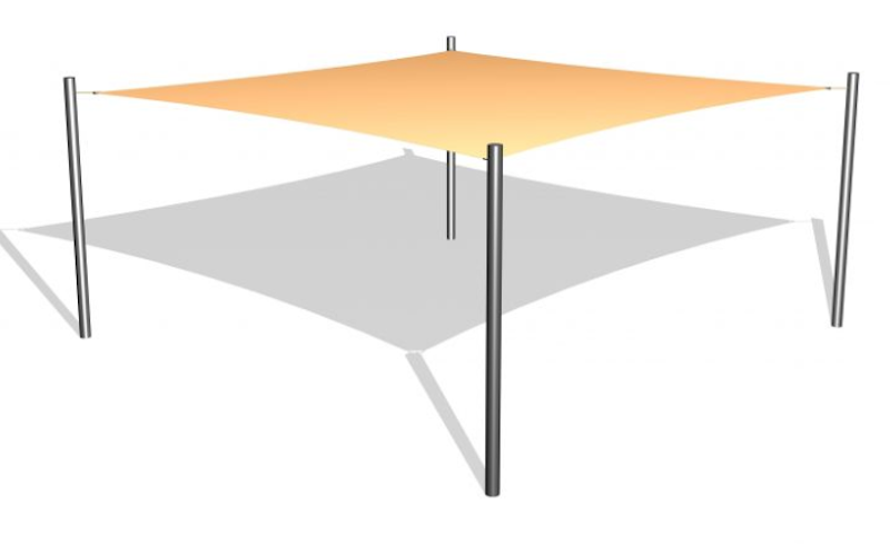 1 Solsegel / 4 stålben 4x4
