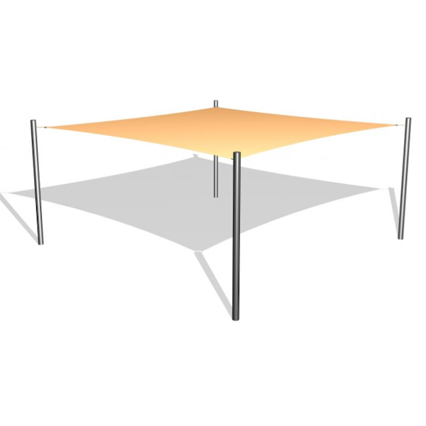 1 Solsegel / 4 stålben 4x4