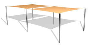 2 Solsegel / 6 stålben 3,6x3,6 - bild 1