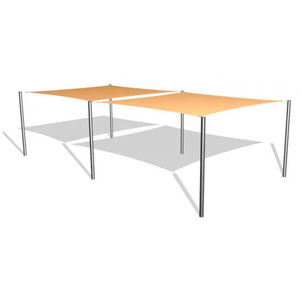 2 Solsegel / 6 stålben 3,6x3,6