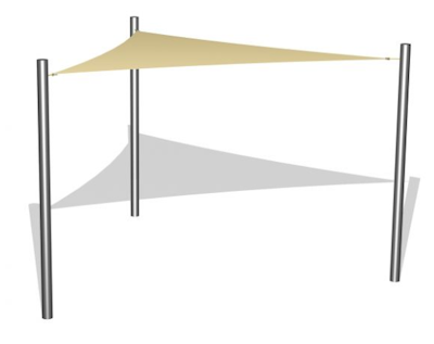 1 Solsegel / 3 stålben 3x3x3