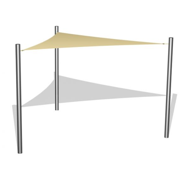 1 Solsegel / 3 stålben 3x3x3