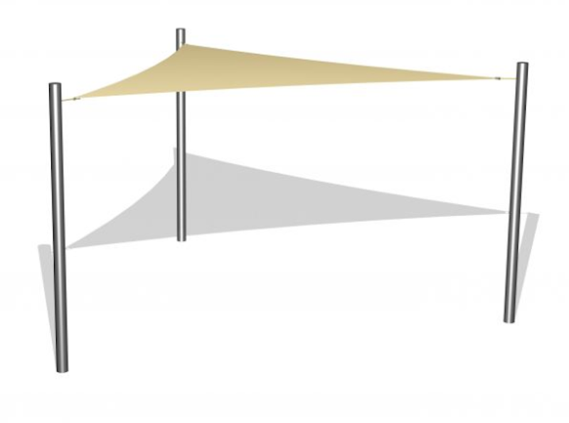1 Solsegel / 3 stålben 3,6x3,6x3,6