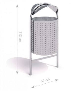 Steel trash bin 12