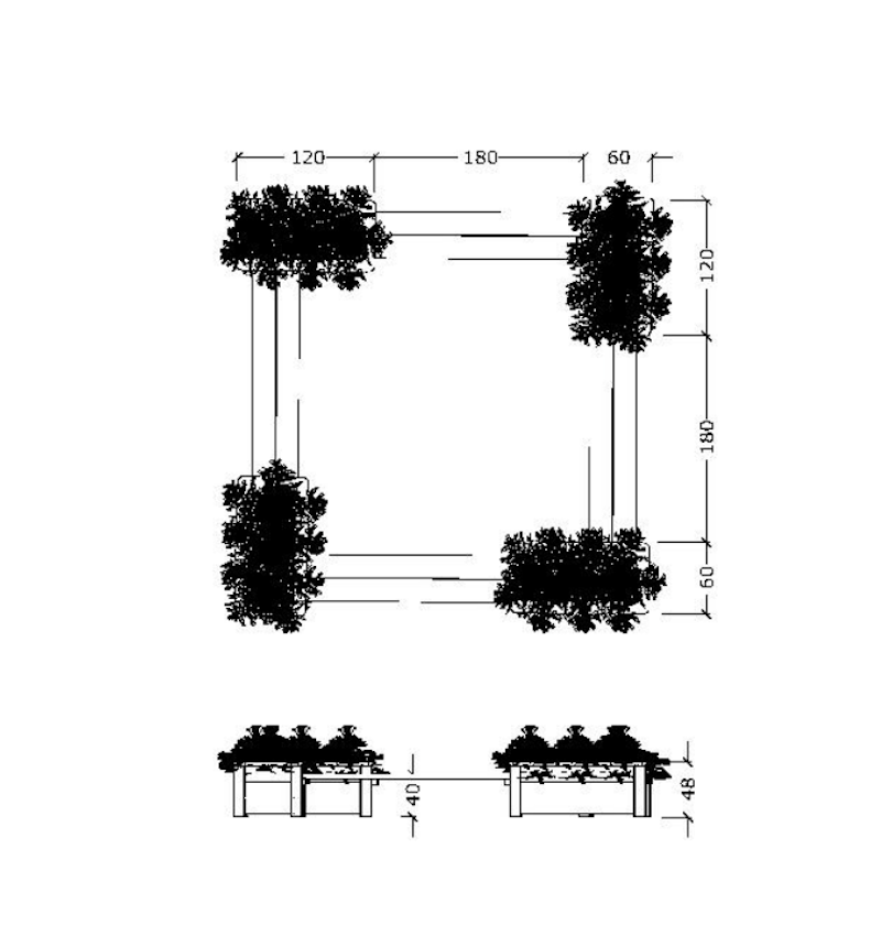 Bänk med 4 blomlådor (LEK3240) - bild 2